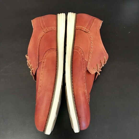 Vostey Milan Cognac Orange Leather Wingtip Dress Lace Up Shoes Men’s Size US 11 - Picture 6 of 14